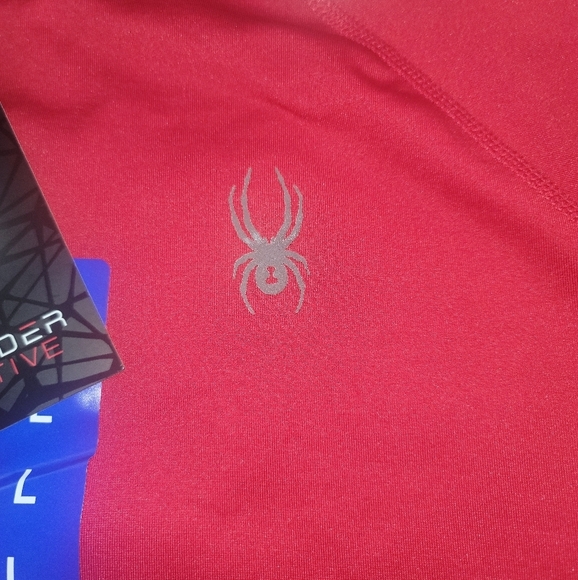 NWT Spyder Active Sports Workout Men’s Size L Long Sleeve Shirt Red Reflective - Picture 8 of 12